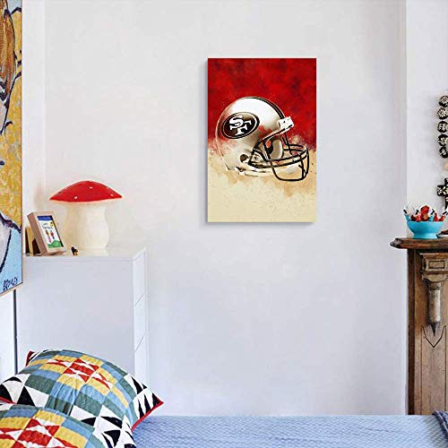 Elliot Dorothy San Francisco 49ers Wall Art Home Wall Decorations for Bedroom Living Room Oil Paintings 12"x16", Unframed/Frameable