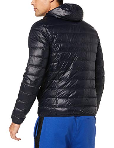 Emporio Armani Train Core Down Hooded Jacket Chamarra de plumas, Noche Azul, M para Hombre