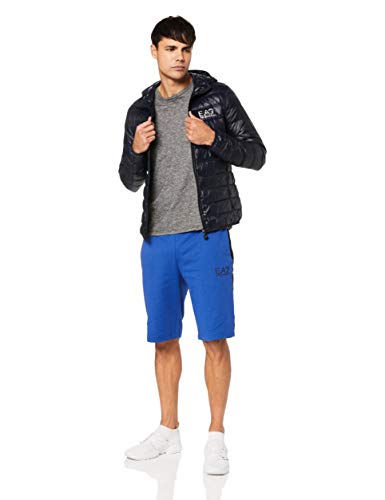 Emporio Armani Train Core Down Hooded Jacket Chamarra de plumas, Noche Azul, M para Hombre