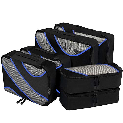 Eono by Amazon - Organizadores de Viaje Cubos de Embalaje Organizadores para Maletas Travel Packing Cubes Equipaje de Viaje Organizadores Organizadores para el Equipaje, Negro, 6 Pcs