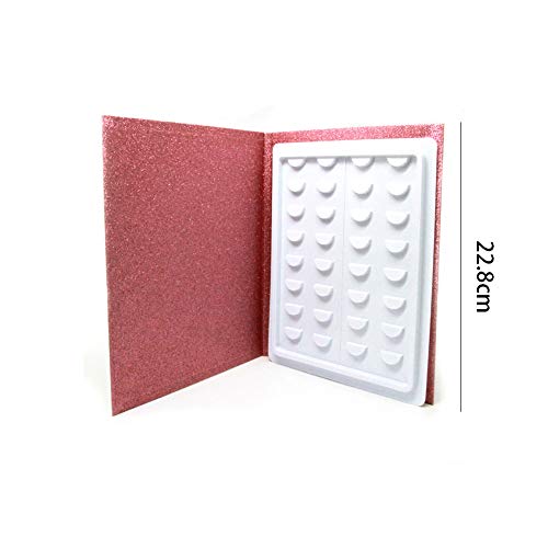 Erthree16 pares de libros de almacenamiento de pestañas, contenedor de muestra de maquillaje, catálogo de pestañas, papel de purpurina de viaje, Rose gold, 1.00[set de ]