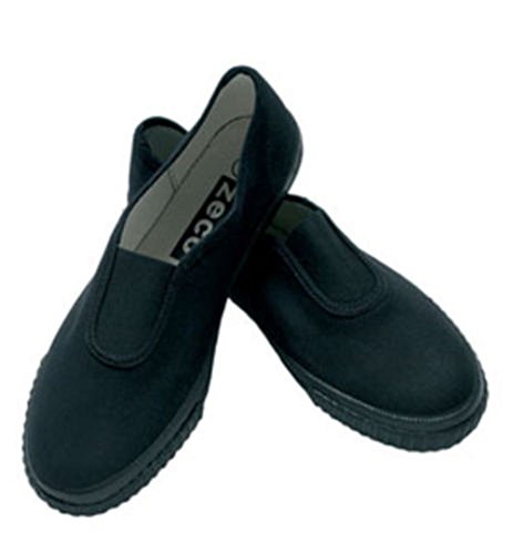 Escuela Niñas/Niños/Adultos Negro Gusset Slip On Zapatillas Plimsolls bombas gastos de envío gratis, color negro, talla 39
