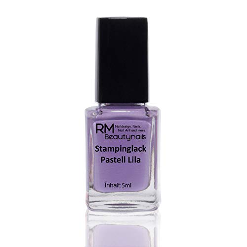 Esmalte de uñas para estampado, pack Pastel, 6 botellas de 4 ml – rosa, morado, azul, lilac, verde menta, amarillo