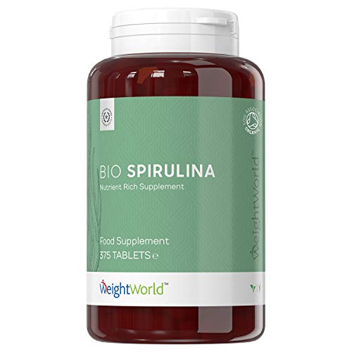 Espirulina Ecológica Comprimidos Dosis Alta 4000mg 375 Comprimidos | Antioxidante Potente, Mejora Colesterol, Suplemento Para Adelgazar Con Efecto Saciante y Detox, Rico en Vitaminas y Minerales