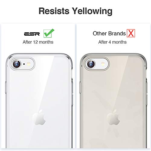 ESR Funda para iPhone SE 2020/8/7 [Funda TPU][No amarillea][Tapa Trasera de Solo 1,1 mm] [Esquinas con Absorción de Golpes][Funda de Silicona Flexible] Funda para iPhone SE 2ª Generación Transparente