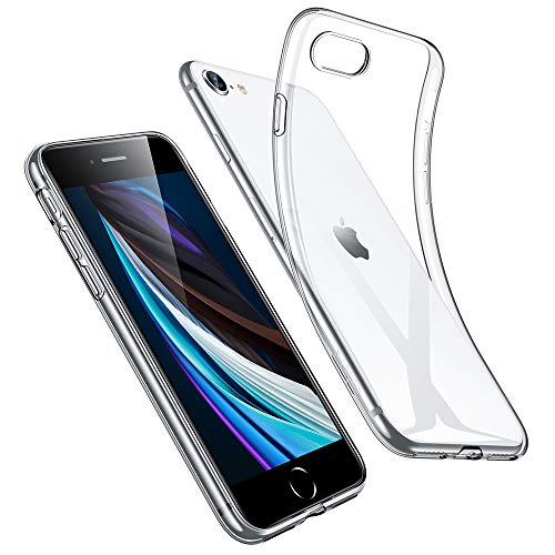 ESR Funda para iPhone SE 2020/8/7 [Funda TPU][No amarillea][Tapa Trasera de Solo 1,1 mm] [Esquinas con Absorción de Golpes][Funda de Silicona Flexible] Funda para iPhone SE 2ª Generación Transparente