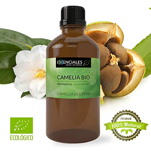 Essenciales - Aceite Vegetal de Camelia BIO, 100% Puro y Certificado Ecológico, 200 ml | Aceite Vegetal Camellia Oleifera