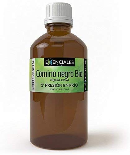 Essenciales - Aceite Vegetal de Comino Negro BIO, 100% Puro y Certificado ECOLÓGICO, 100 ml | Aceite Vegetal Nigella Sativa L, 1ª Presión Frío