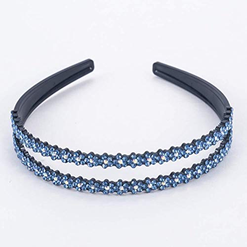 Estilo Headwear Rhinestones Hair Hoop Hairband Wide Plain Headband Dientes Peine Hair Hoop Bling Headwrap for mujeres Elegante y Exquisito