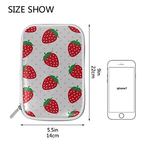 Estuche de lápices de colores Natural Pink Fruit Impreso Strawberry Makeup Pouch Small Womans Make Up Bag Multifuncional Boys Travel Toiletry Bag For Men Women