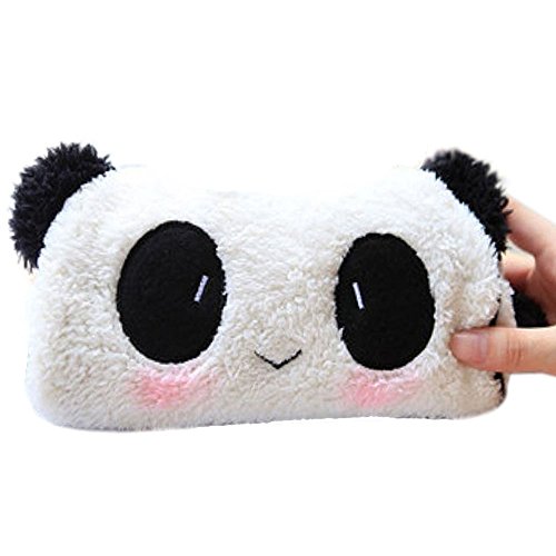 Estuche de Lápiz Suave Panda,Bolso Encantador del Caso de la Pluma del Lápiz Panda Felpa,Multifunción Bolso de Maquillaje Bolsas de Papelería/Cosmético