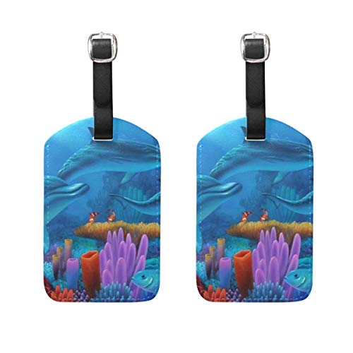 Etiquetas de Equipaje Secrets Sea Ocean Womens Bag Bagcase Tags Titular Accesorios de Viaje Conjunto de 2