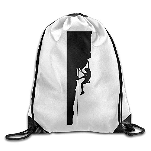 Etryrt Mochilas/Bolsas de Gimnasia,Bolsas de Cuerdas, Men's Silhouette Rock Climber Climbing Scrambling Sport Gym String Bag Drawstring Backpack