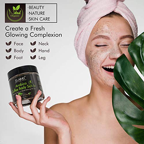 Exfoliante de café natural con exfoliante corporal orgánico de café, el mejor tratamiento para el acné, anticelulítico y estrías, terapia de venas araña para venas varicosas y eccema