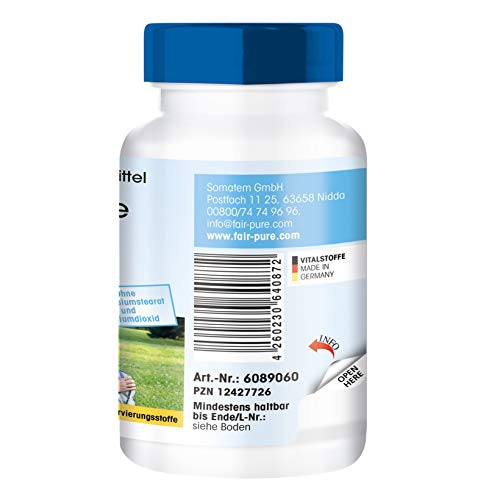 Fair & pure 6089060 - 60 Cápsulas de 200 mg de Ácido hialurónico (vegano, libre de estearato de magnesio, dióxido de silicio, aditivos y conservantes)