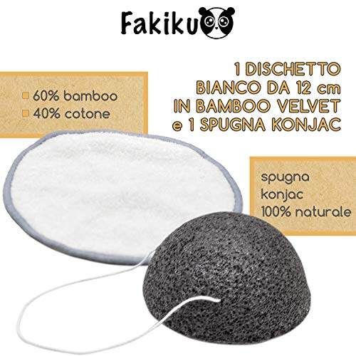 Fakiku Discos Desmaquillantes Reutilizables,Algodones Desmaquillantes Reutilizables con Bolsa de Lavandería y Esponja Konjac,Desmaquillante Facial,Extra Suave y Delicado,12 Discos y Maxi de 1