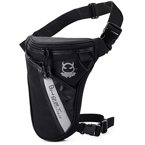 Fansport Bolso para Piernas, Negro Bolsa de Pierna Fanny Waist Pack Carreras de Motos Cintura Bolso de Cintura para Mochila Pierna Moto