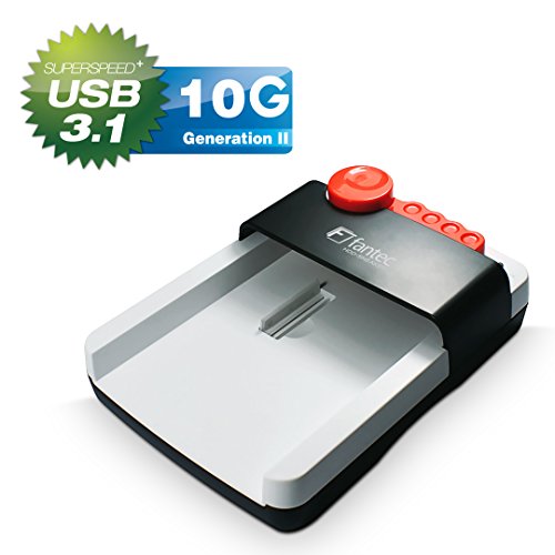 FANTEC hdd-sneaker 2 – Base de conexión para discos duros SATA de 2,5" (6,35cm) y 3,5" (8,89cm), USB 3.1 SUPERSPEED+, con software de copia de seguridad, blanco