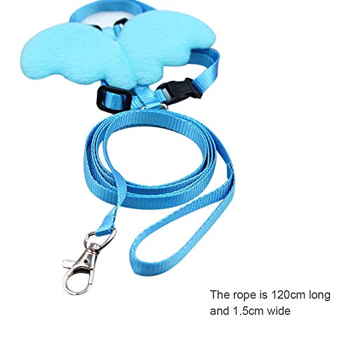 FHNLKFS Cute Angel Pet Dog Correas y Collares Set Puppy Leads para Perros pequeños Gatos Designer Ajustable Dog Arnés Pet Traction Rope-XS Azul_España