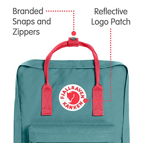 Fjällräven Kånken - Mochila, Unisex, Verde (Frost Green-Peach Pink), 38 x 27 x 13 cm