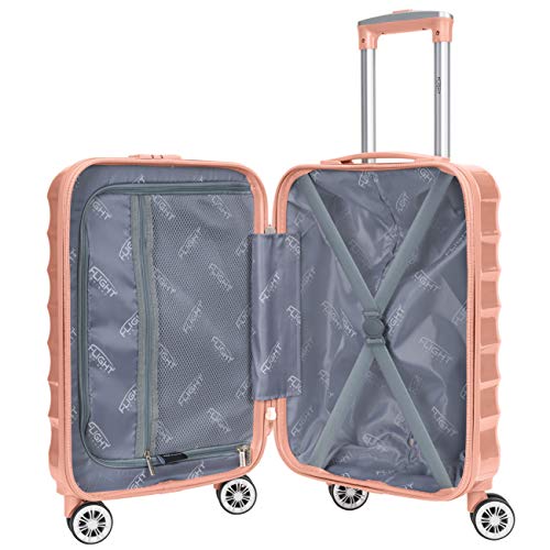 Flight Knight Maleta De Mano 55x35x20 cm Compatible con Vueiling, Iberia, RyanAir, Easyjet, Air Nostrum, Air Europa Entre Muchas Otras! Maleta Cabina 8 Ruedas ABS Maleta Trolley Ligera