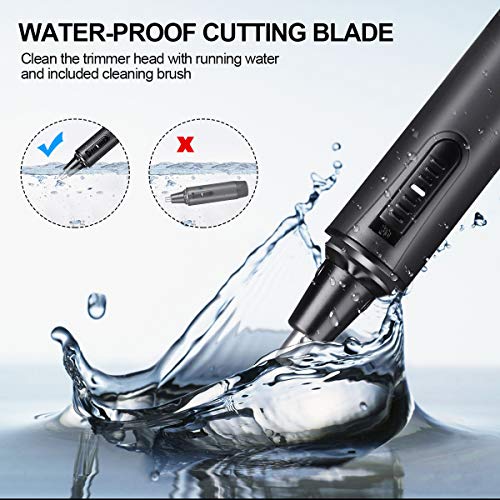 Fovel Cortapelos Nariz y Oreja, Profesional Nose Hair Trimmer, 3 en 1 Multifuncional Recortador Pelos Nariz/Orejas/Ceja/Barba, Inoxidable Doble Borde Waterproof