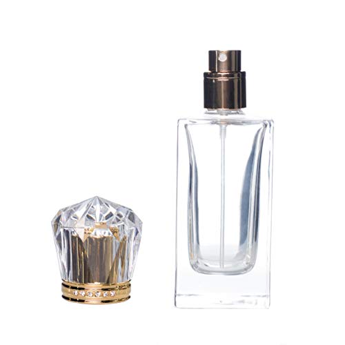 Frasco de perfume de cristal vacío, con atomizador, recargable, 50 ml.