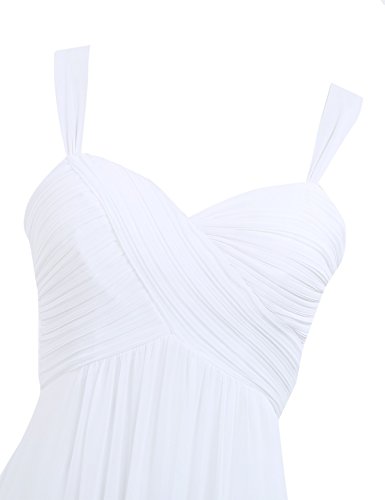 Freebily Vestido Elegante de Boda Fiesta Cóctel para Mujer Dama de Honor Vestido Largo Verano Blanco 36