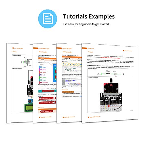 Freenove Ultimate Starter Kit for BBC Micro:bit (Not Contained), 305 Pages Detailed Tutorial, 224 Items, 44 Projects, Blocks and Python Code, Solderless Breadboard