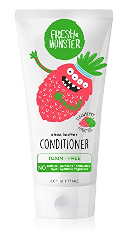 Fresh Monster Acondicionador natural para el cabello para niños sin toxinas Batido de fresa 1 Count, 6 oz