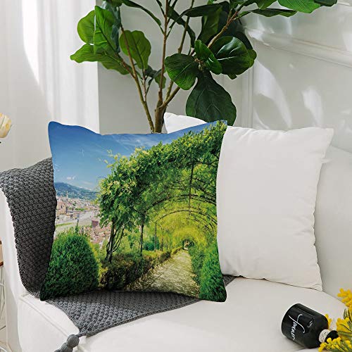 Funda de Cojine con Cremallera Invisible,Decoración italiana, jardines de Boboli,Protectores de Almohada Sofá Throw Cojín Decoración Almohada Caso de la Cubierta Decorativo para Sala de Estar 50x50 cm