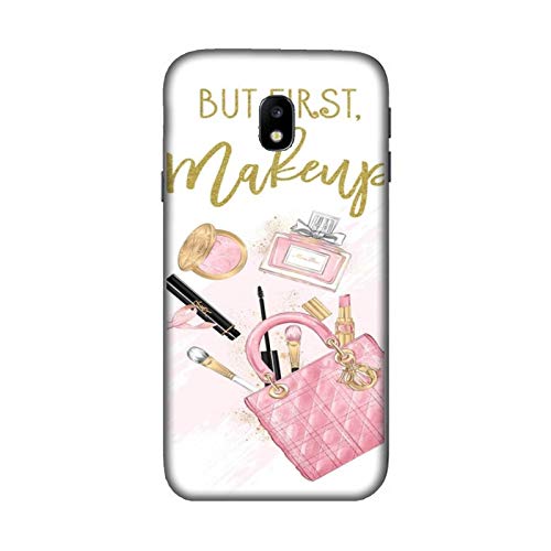 Funda Galaxy J3 2017 Carcasa Samsung Galaxy J3 2017 amo el maquillaje antes del truco / Cubierta Imprimir también en los lados / Cover Antideslizante Antideslizante Antiarañazos Resistente a golpes