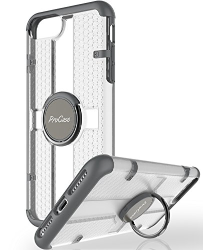 Funda iPhone SE 2020 / iPhone 8 / iPhone 7, ProCase Estuche Multifunción con Soporte Giratorio para Soporte de Anillo,Funda de Kickstand para Apple iPhone 8 / iPhone 7 4.7 Pulgada -Negro