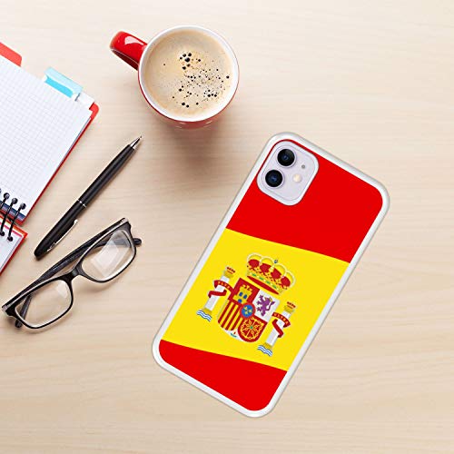 Funda Transparente para [ iPhone 11 ] diseño [ Ilustración 2, Bandera de España ] Carcasa Silicona Flexible TPU