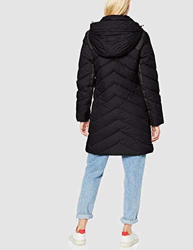 G-STAR RAW Whistler Slim Down Hooded Long Abrigo, Negro (Dk Black 6484), 40 (Talla del fabricante: Medium) para Mujer