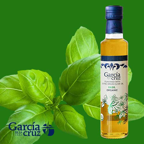 García de la Cruz - Set de Regalo de Aceite de Oliva Virgen Extra Aromatizado (Ajo, Albahaca, Chili y Limón) - Pack de 4x250 ml Botellas de Vidrio