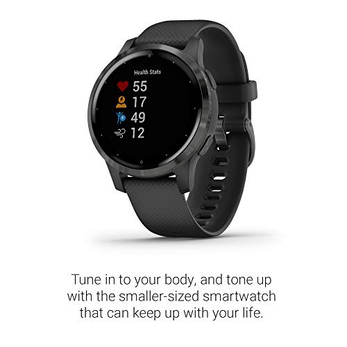 Garmin vívoactive 4S - Reloj inteligente con GPS y funciones de control de la salud durante todo el día, color negro