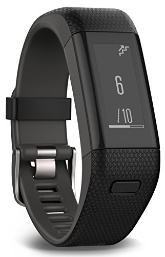 Garmin Vívosmart HR+ - Pulsera de actividad con GPS, color Negro, Regular