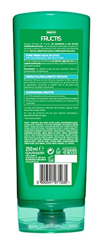 GARNIER Fructis Pure Fresh Agua de Coco Acondicionador Pelo Normal, con raíces grasas y puntas secas - 250 ml