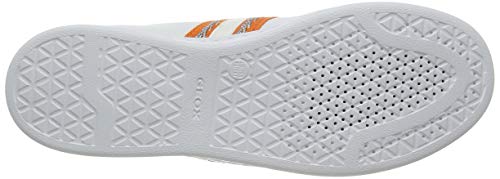 Geox D Jaysen A, Zapatillas para Mujer, Blanco (White/Orange C0422), 36 EU