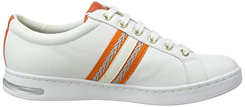 Geox D Jaysen A, Zapatillas para Mujer, Blanco (White/Orange C0422), 36 EU