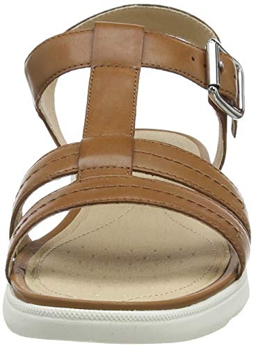 Geox D Sandal Hiver B, Sandalias con Tira Vertical para Mujer, Marrón (Cognac C6001), 37 EU