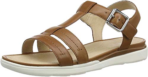 Geox D Sandal Hiver B, Sandalias con Tira Vertical para Mujer, Marrón (Cognac C6001), 37 EU