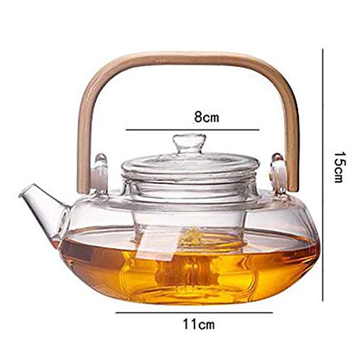 Giow Tetera, teteras de Vidrio Resistentes a Altas temperaturas, Vigas elevadas de bambú Estufa de cerámica eléctrica té perfumado Juegos de té teteras domésticas