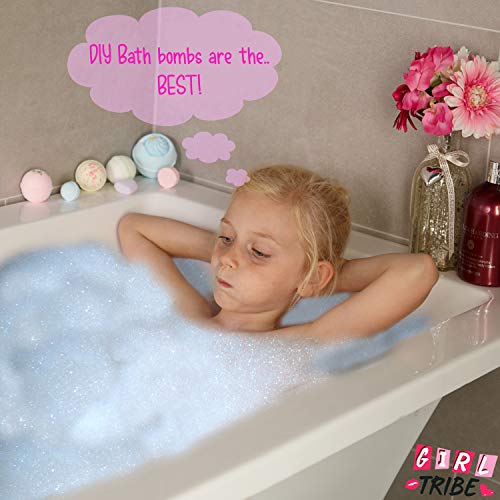 Girl Tribe Kit para Hacer Bombas De Baño | Juego de Bombas de Baño Efervescentes con Moldes | Juegos Educativos para Niñas | Kit de Manualidades | Regalos Originales