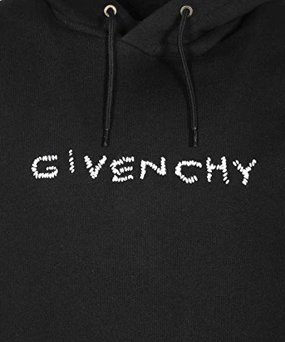 Givenchy - Sudadera para hombre, color negro, con capucha y logotipo asimétrico Negro
 XXL