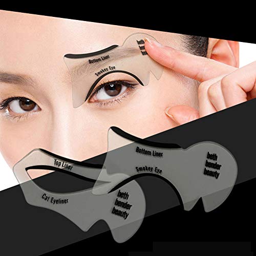 GL-Turelifes - Kit de 24 plantillas para crear estilos diferentes de cejas y 10 plantillas para delinear los ojos, utensilios de maquillaje, reutilizables, fáciles de limpiar y flexibles