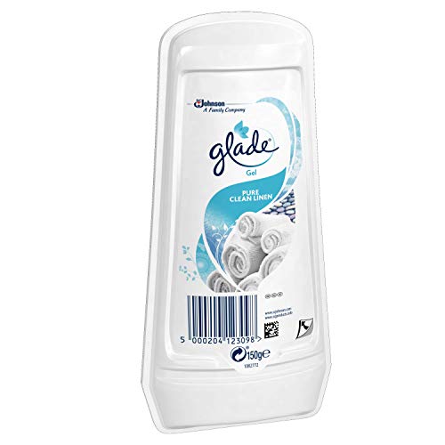 Glade ambientador de aire, gel sólido, lino limpio, 150 g, paquete de 8