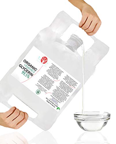 Glicerina Liquido Vegetal Pura natural Ecologica 99% PhEur Glicerol 100% Natural Grado farmaceutico y Alimentario, para Jabón, Cosmetica 5 kg