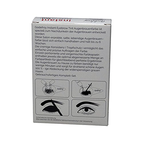 godef Roy Nuevo Cejas Color färbe Set Instant Eyebrow Tint, marrón, 1er Pack (1 x 4 unidades)